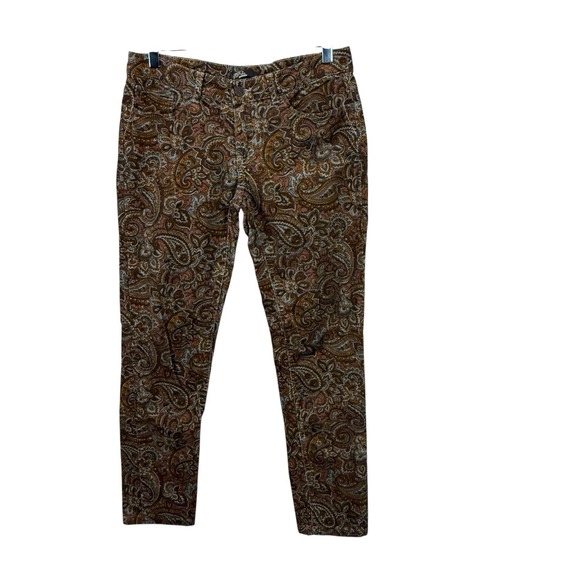Prana Pants - Prana Micro Corduroy Pants Women's Size 8 Trinity Cord Brown Paisley Boho Fairy